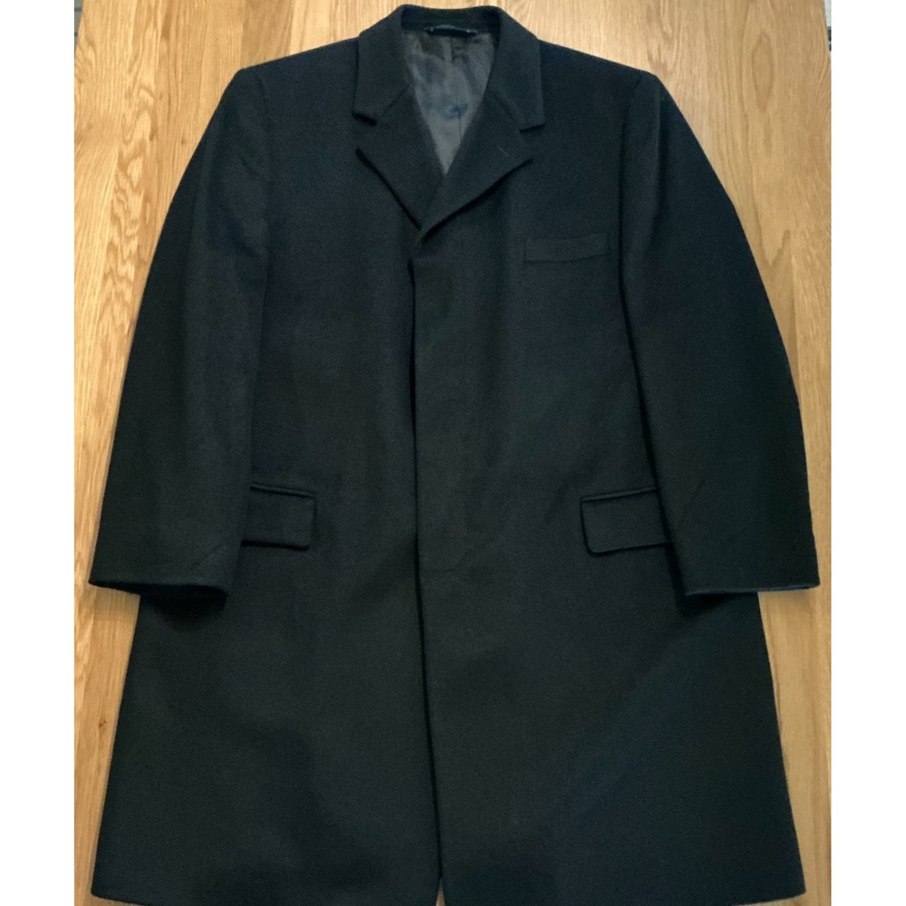 Cardinal of Canada Matteo Mens Wool Cashmere Overcoat Topcoat Black 46R